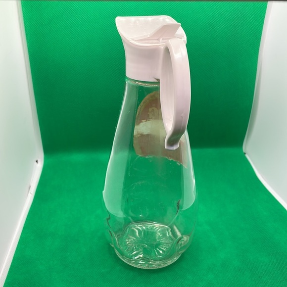 Vintage Glass Log Cabin syrup pitcher 9" - Picture 3 of 6